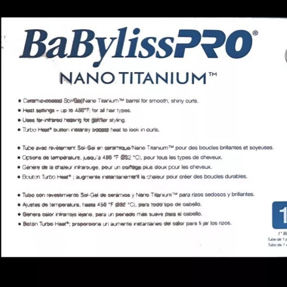 BaBYLiss Pro Nano TITANIUM 450° ULTRA Thin 1" Spring Curling Iron